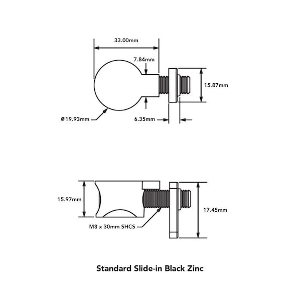 80/20 T-SlotFramingConnectr, Zinc, Blk, 17.5x20mm 40-3359 - main