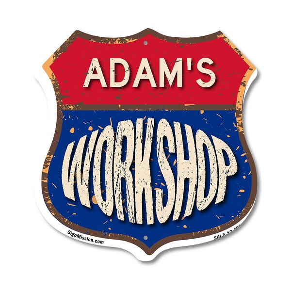 Signmission Adam's Workshop, 12 Inch X 12 Inch, Aluminum Metal Sign SHI-A-12-489-ADAM - main