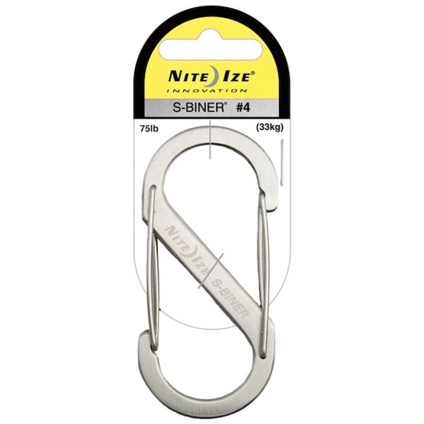 Nite S-Biner Size No.4 Silver 2 in 1 Carabiner sb40311 - main