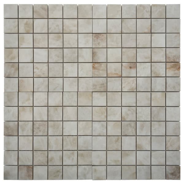 Apollo Tile 12x12 in. Lappato Soft Alabaster White Porcelain Mosaic Wall and Floor Tile 4.84 sq ft/case, 5PK IMP88CRSWHMOS - main