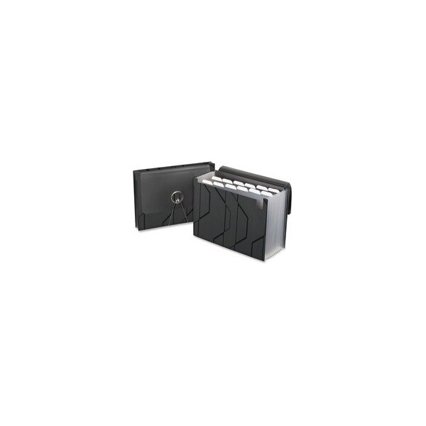 Pendaflex Expanding File, 13 Pocket(s), Poly, Black, Elastic Closure, Flap, Durable 2327 - main