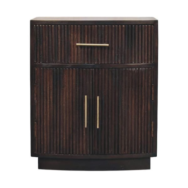 Homeroots 24" Brown Solid Wood Two Drawer Nightstand 719629 - main