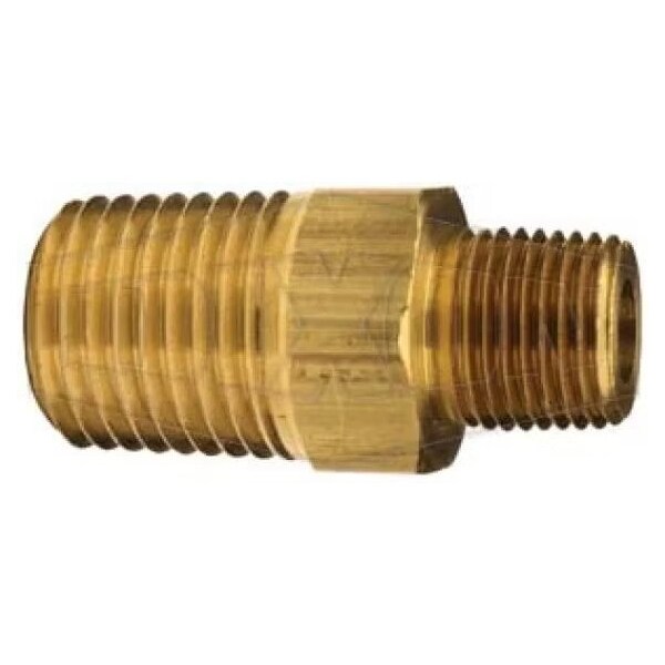 Dixon Reducing Hex Nipple, 3/4 x 1/2 in x 1.8 in L, Brass, MNPT, Domestic 3791208C - main