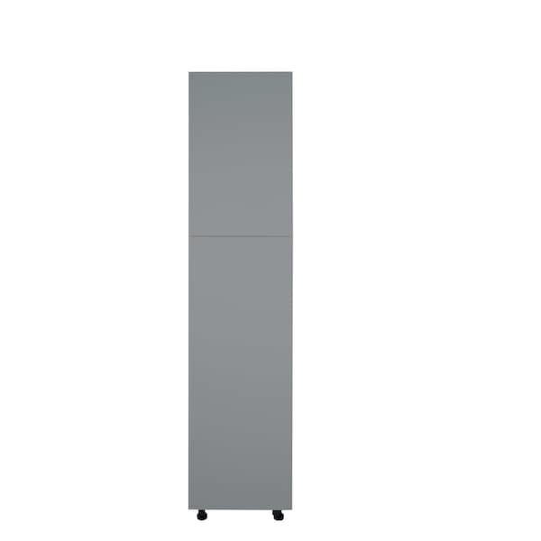 Cambridge Radiance 18 in. W x 24 in. D x 84 in. H Ready to Assemble Slab Pantry Kitchen Cabinet in Matte Grey SA-TP1884-MG-KIT - main