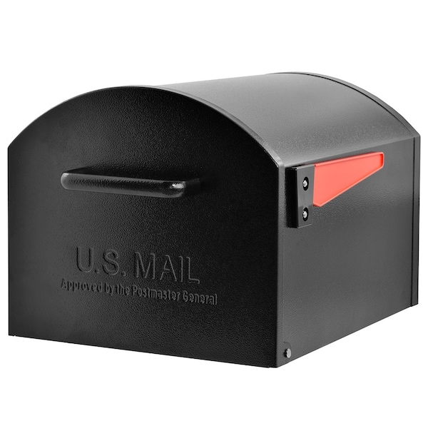 Mail Boss Orca XL Non-Locking Post-Mount Mailbox, Black, USPS T4 Approved 805918 - main
