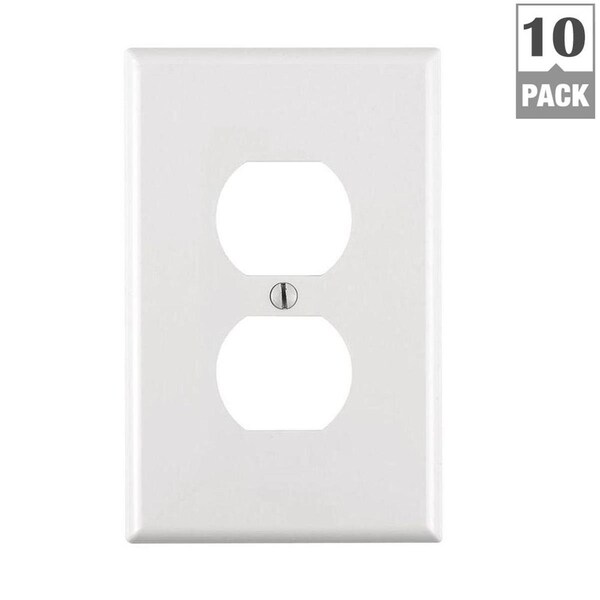 Ezgeneration 1 Gang Midway White Duplex Wall Plate - White - 3.12 x 4.8 in. EZ3536896 - main