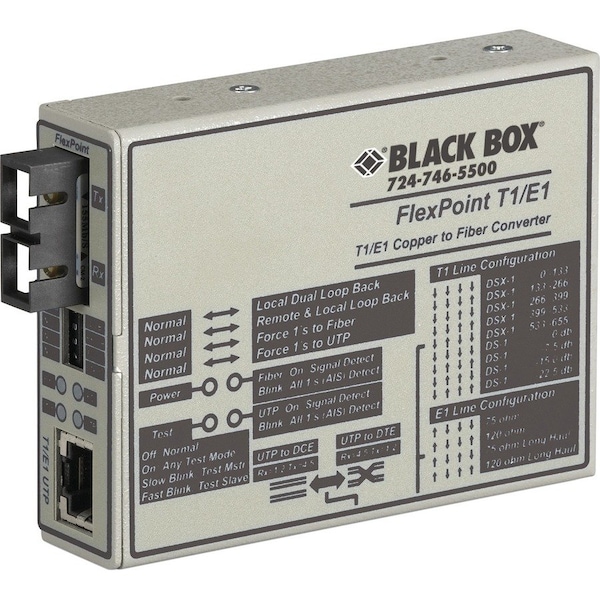 Black Box Black Box Media Converter, T1/E1 to Fiber, T1/E1 MT662A-MSC - main