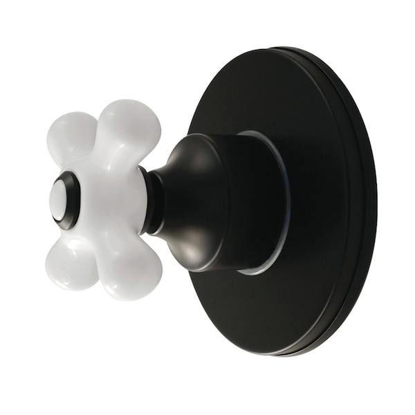 Kingston Brass Single-Handle Six-Way Diverter Valve with Round Trim Kit, Matte Black KS4030PX - main