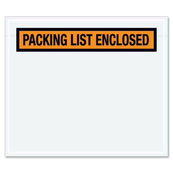 Zoro Select Packing List Envelopes, Orange, PK1000 PL32 - main