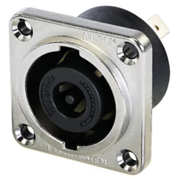 Neutrik speakON 8 pole male chassis connector, metal square G-size housing, countersunk thru holes, 1/4-in NLT8MPXX - main
