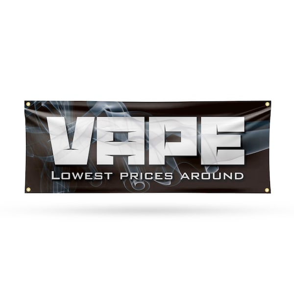Signmission Vape Shop Lowest Prices, 18 Inch x 48 Inch, Vinyl Banner B-30908 - main