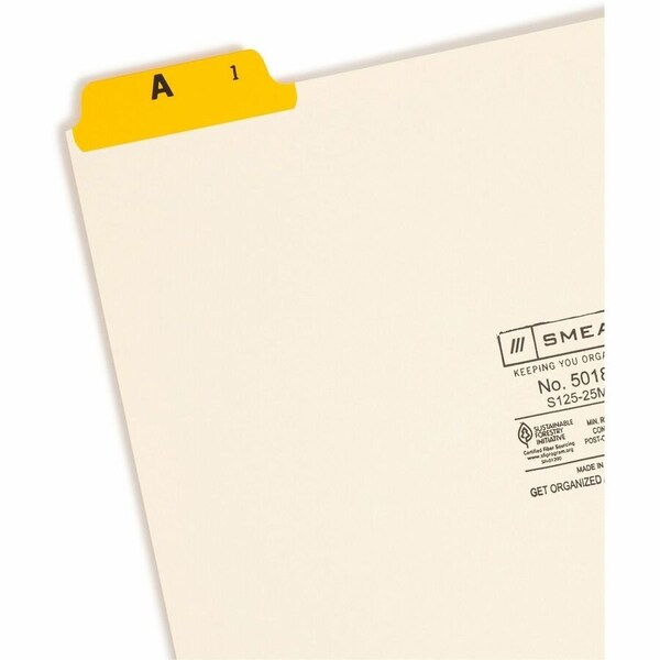Smead Filing Guides with Alphabetic Indexing, Manila, 25PK SMD50180 - main