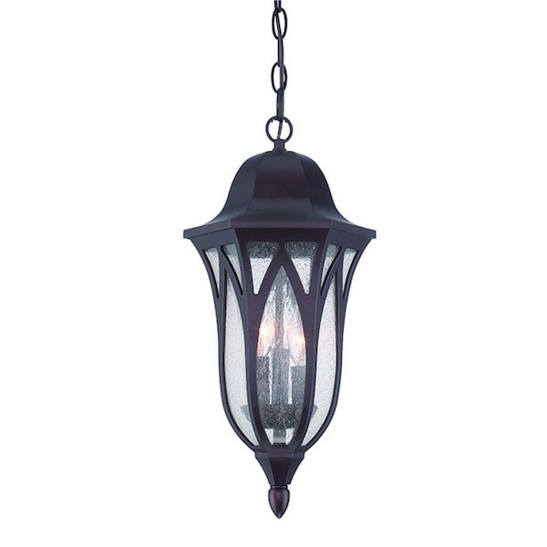 Homeroots Matte Black Geometric Glass Hanging Light 397988 - main