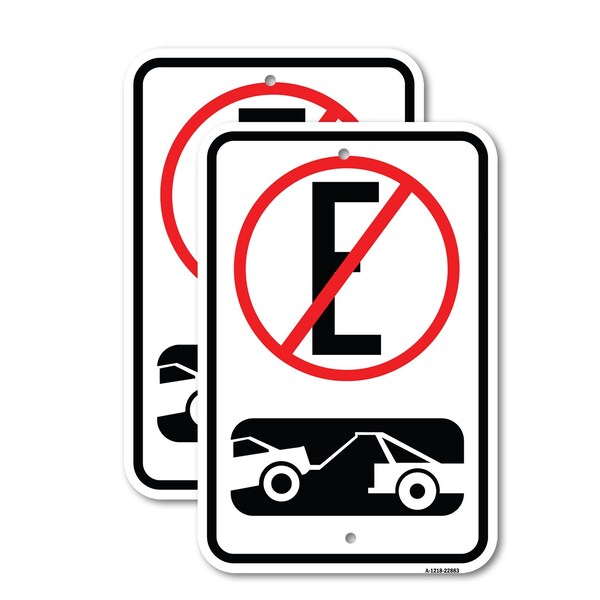 Signmission Spanish Parking Control Sign No Estacionar No Parking, 12'' X 18'', Heavy Gauge Aluminum, 2PK A-1218-2PACK-22883 - main