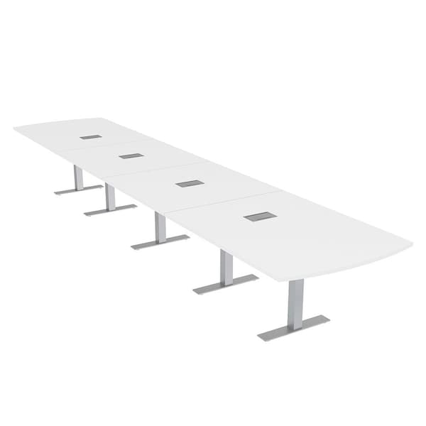 Skutchi Designs 20 Person Conference Table With Power Unit | 20' Arc Rectangle Table | Harmony Series HAR-AREC-48X240-T-W960-ESIL - main