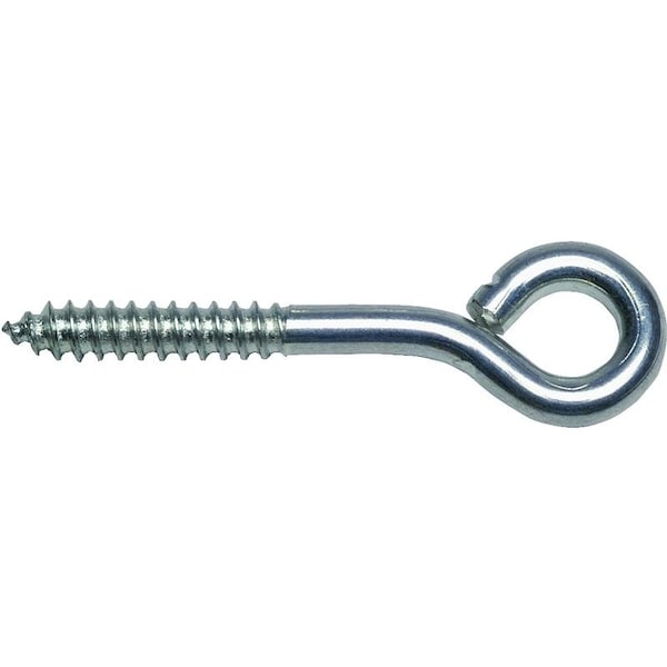 National Hardware Lag Eye Bolt, 1/4 in Thread, 1-1/2 in L Thread, 1/2 in ID Dia Eye, 2.76 in L Shank, Steel N220-665 - main