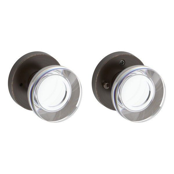 Baldwin Privacy Contemporary Crystal Knob and Contemporary Round Rose with 6AL Latch and Dual Strike PVCCYCRR112 - main