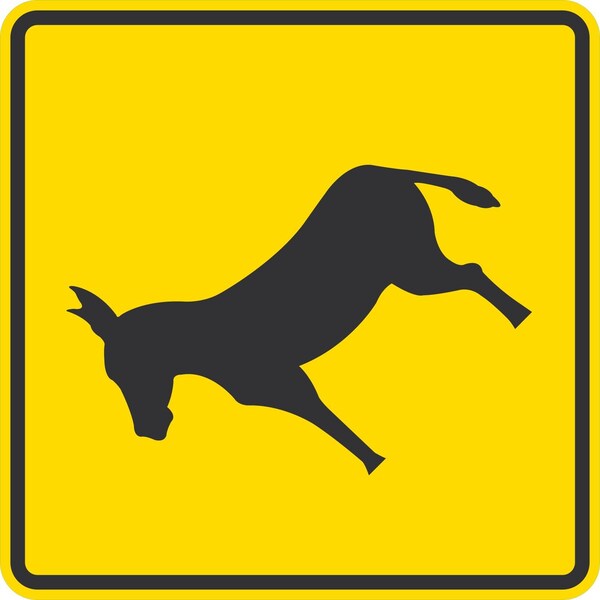 Lyle Donkey Crossing Symbol, 36x36, High Intensity Prismatic, Yellow G-16230-HI_36x36 - main