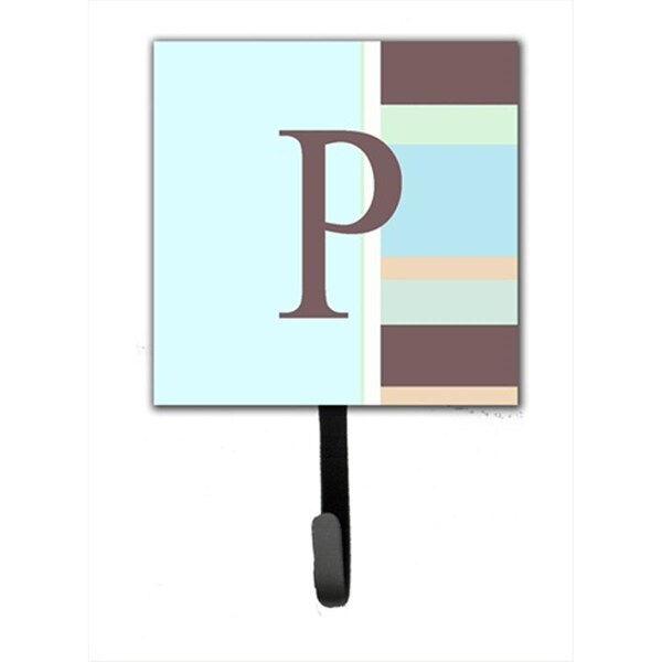 Carolines Treasures Letter P Initial Monogram - Blue Stripes Leash Holder Or Key Hook CJ1003-PSH4 - main