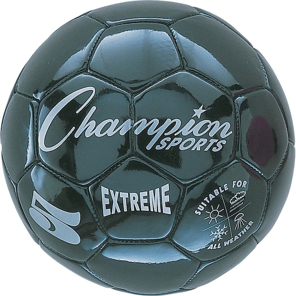 Champion Sports Extreme Soccer Ball, Black, Size 5, PK2 EX5BK - main