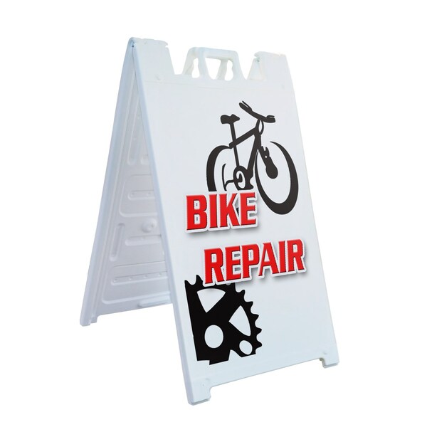 Signmission Bike Shop, A-Frame & 2 Decals Installed, Heavy-Duty Plastic Frame SBHD-D-2436-Bike Shop - main