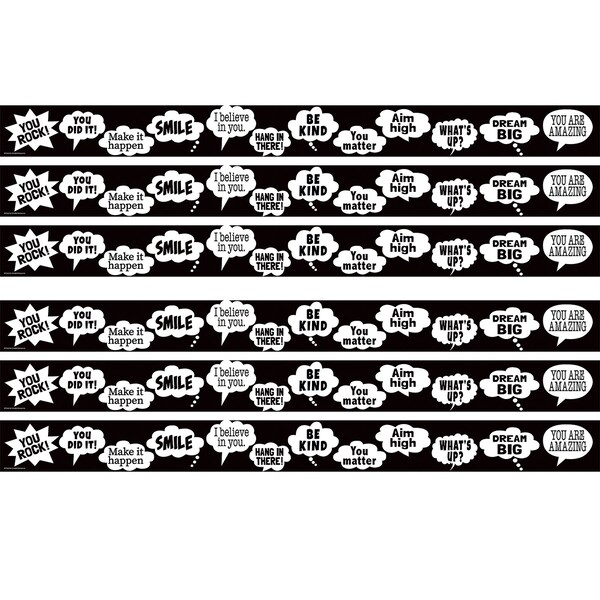 Teacher Created Resources Speech Bubbles Straight Border Trim, 35 Feet Per Pack, 6PK TCR6849 - main