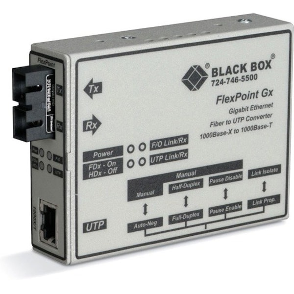 Black Box Black Box Media Converter, Ethernet to Fiber, 10/100/1000 Mbps LMC1009A-R3 - main