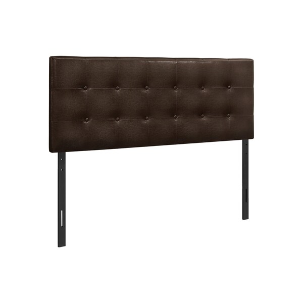Homeroots Brown Faux Leather Upholstered Full Headboard 490183 - main