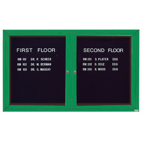 Aarco Illuminated Outdoor Enclosed Directory w/ Al Frame, Powder Coated Green, 36''Hx60''W OADC3660IG - main