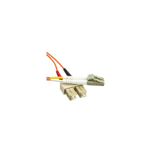 Cable Wholesale LC/UPC to SC/UPC OM1 Duplex 2.0mm Fiber Optic Patch Cord, OFNR, Multimode 62.5/125, Orange LCSC-11105 - main