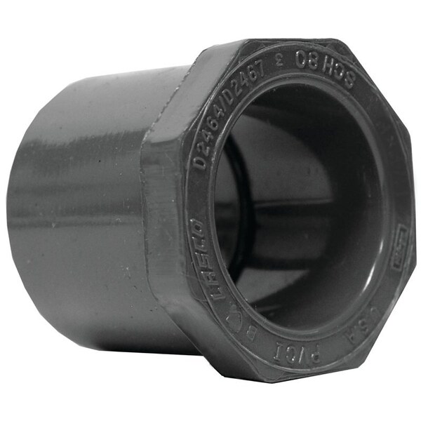 Genova LASCO 837167BC Reducing Bushing, 114 x 34 in, Spigot x Slip, PVC, SCH 80 Schedule 837167-BC - main