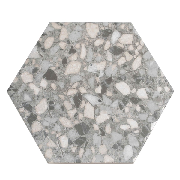Apollo Tile 9x11 in. Matte Deep Charcoal Gray Porcelain Hexagon Wall and Floor Tile 8.07 sq ft/case, 16PK HEX88TERGRYA - main