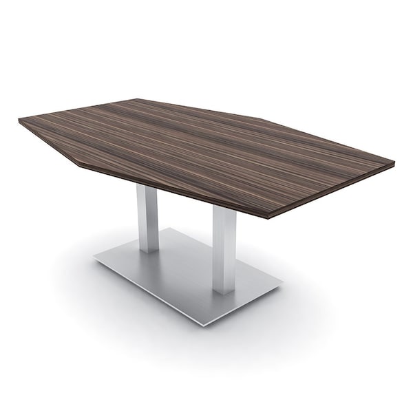 Skutchi Designs Hexagon Conference Table With Power, 48 in W, 72 in L, Brown HAR-HEX.IR-48X72-DOU-H3041-NA - main