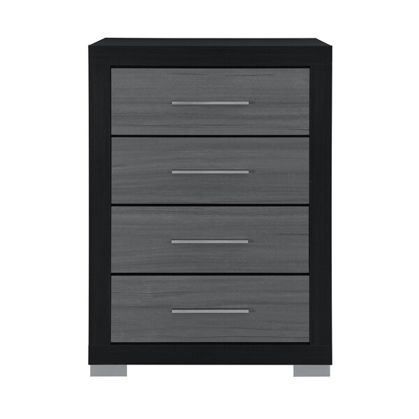 Homeroots 31" Black And Gray Wood Four Drawer Dresser 643686 - main