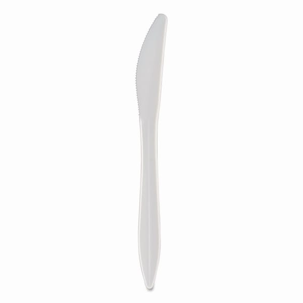 Berkley Square Mediumweight Polypropylene Cutlery, Knife, Plastic, White, 1000PK BEP01000 - main
