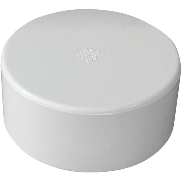 Genova CANPLAS Pipe Cap, 6 in, Hub, PVC, White 414266BC - main
