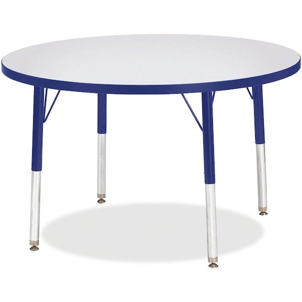 Jonti-Craft Berries Round Activity Table, 36 in. Diameter, E-height, Freckled Gray/Blue/Gray 6488JCE003 - main