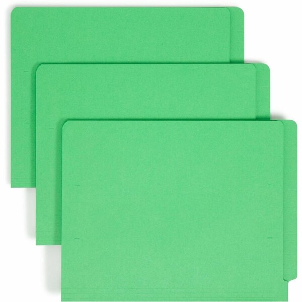 Smead REINFORCED END TAB COLORED FOLDERS, STRAIGHT TAB, LETTER SIZE, GREEN, 100PK 25110 - main