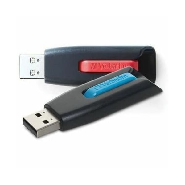Verbatim 64GB Store 'n' Go V3 USB 3.2 Gen 1 Flash Drive, 2pk, Red, Blue, 64 GB, USB 3.2 (Gen 1) Type A, 4PK 70899 - main