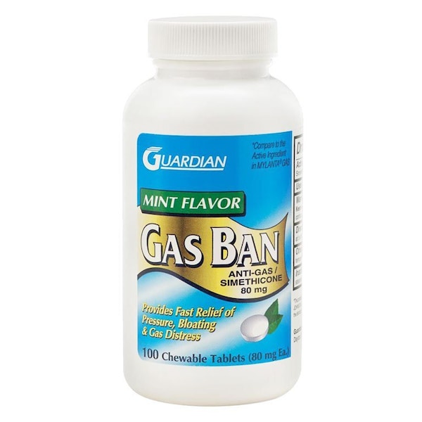 Medline Anti-Gas Chewable Tablets, 80 mg Simethicone, 100PK OTC79101 - main