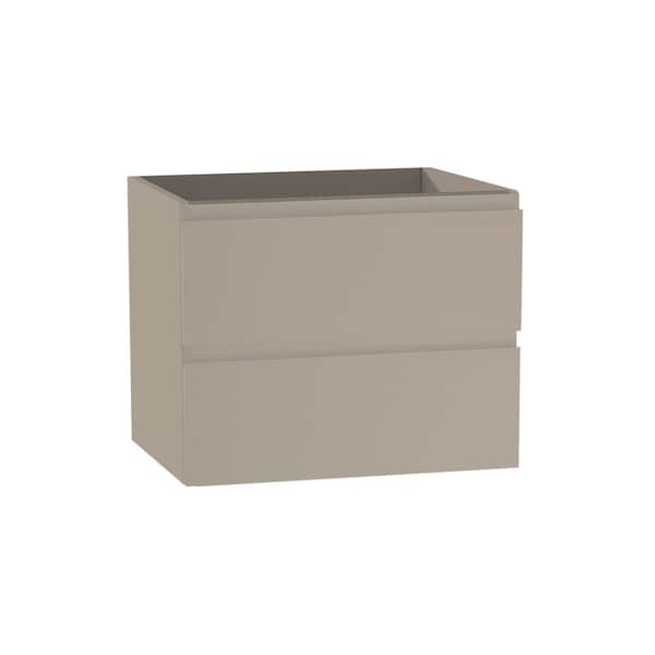Homeroots 24" Light Brown Wood Freestanding Bathroom Vanity With White Sink And Two Drawers 627450 - main