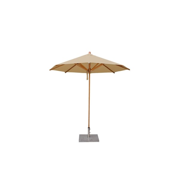 Bambrella 10' Round Bamboo Market Umbrella w/1.5" Pole Diameter-Harvest Wheat Canopy 3.0m R-L38-HW - main