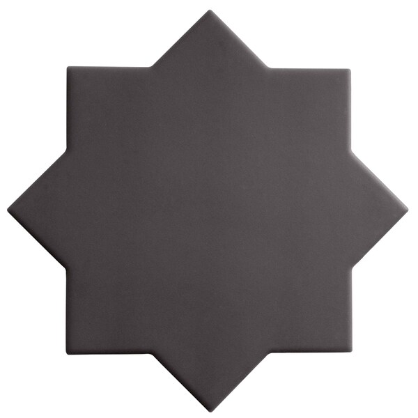 Apollo Tile Seville 7 x 7 in. Matte Graphite Black Porcelain Star Wall and Floor Tile 5.31 sq ft/case, 34PK TNG88STRBLKA - main