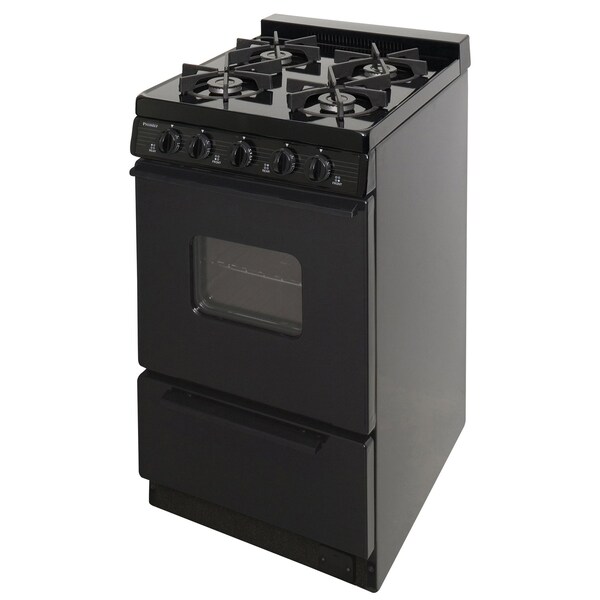 Premier Gas Range, Battery Ignition, Four 9100 BTU Sealed Burners, 20 inW x 37.5 inH x 24.5 inD, Black 805733 - main