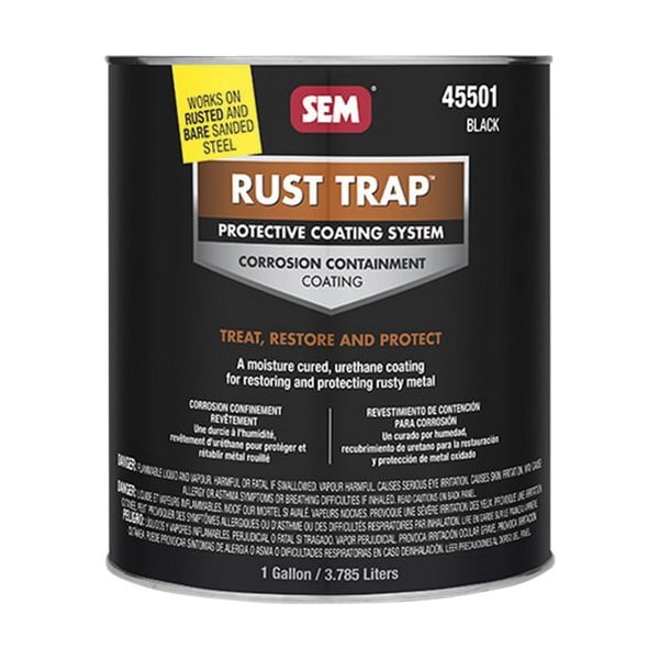 Sem Rust Trap Protective Coating System, 1 gallon Aerosol Can, Black, 500 sq-ft/gal Coverage 45501 - main