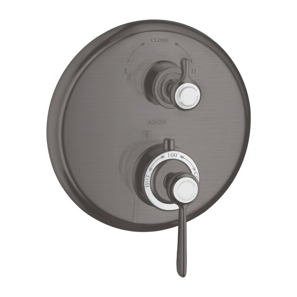 Axor Montreux Thermostatic Trim with Volume Control and Diverter in Brushed Black Chrome 16821341 - main