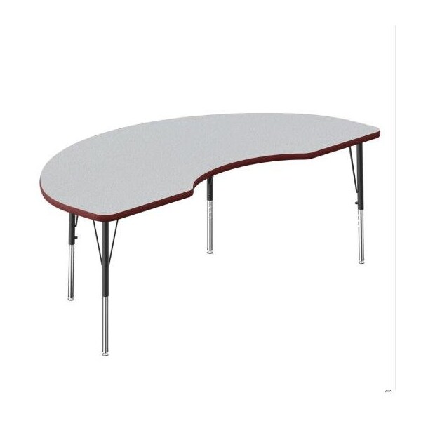 Correll Kidney TFL Activity Table, 72 in W, 36 in L, 19 in to 29 in H, Particleboard, Gray Granite A3672TF-KID15-09-35 - main