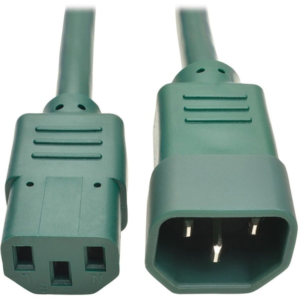 Eaton Tripp Lite Series Heavy-Duty PDU Power Cord, C13 to C14 - 15A, 250V, 14 AWG, 6 ft. 1.83 m, Green P005-006-AGN - main