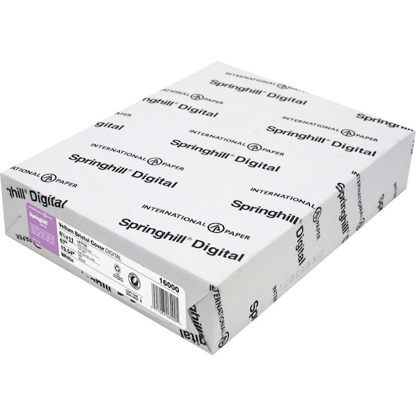 International Paper Springhill, DIGITAL VELLUM BRISTOL WHITE COVER, 67 LB, 8.5 X 11, VELLUM WHITE, 250PK 016000 - main