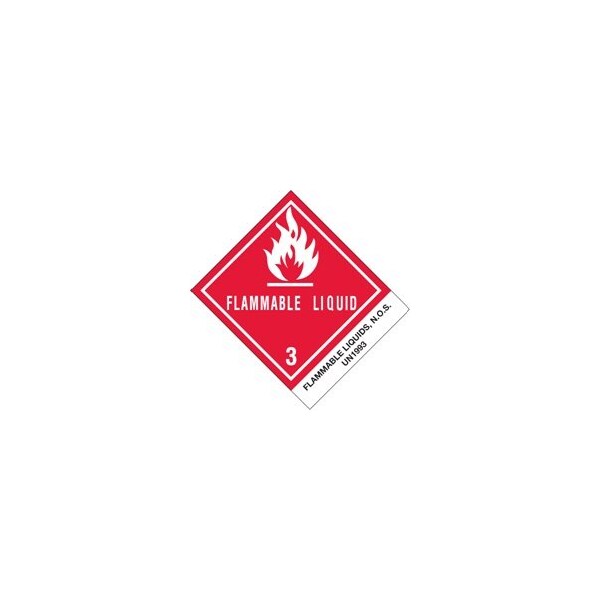 Bubblefast 4 x 4 3/4'' - ''Flammable Liquids, N.O.S.'' Labels BFDL512P2 - main